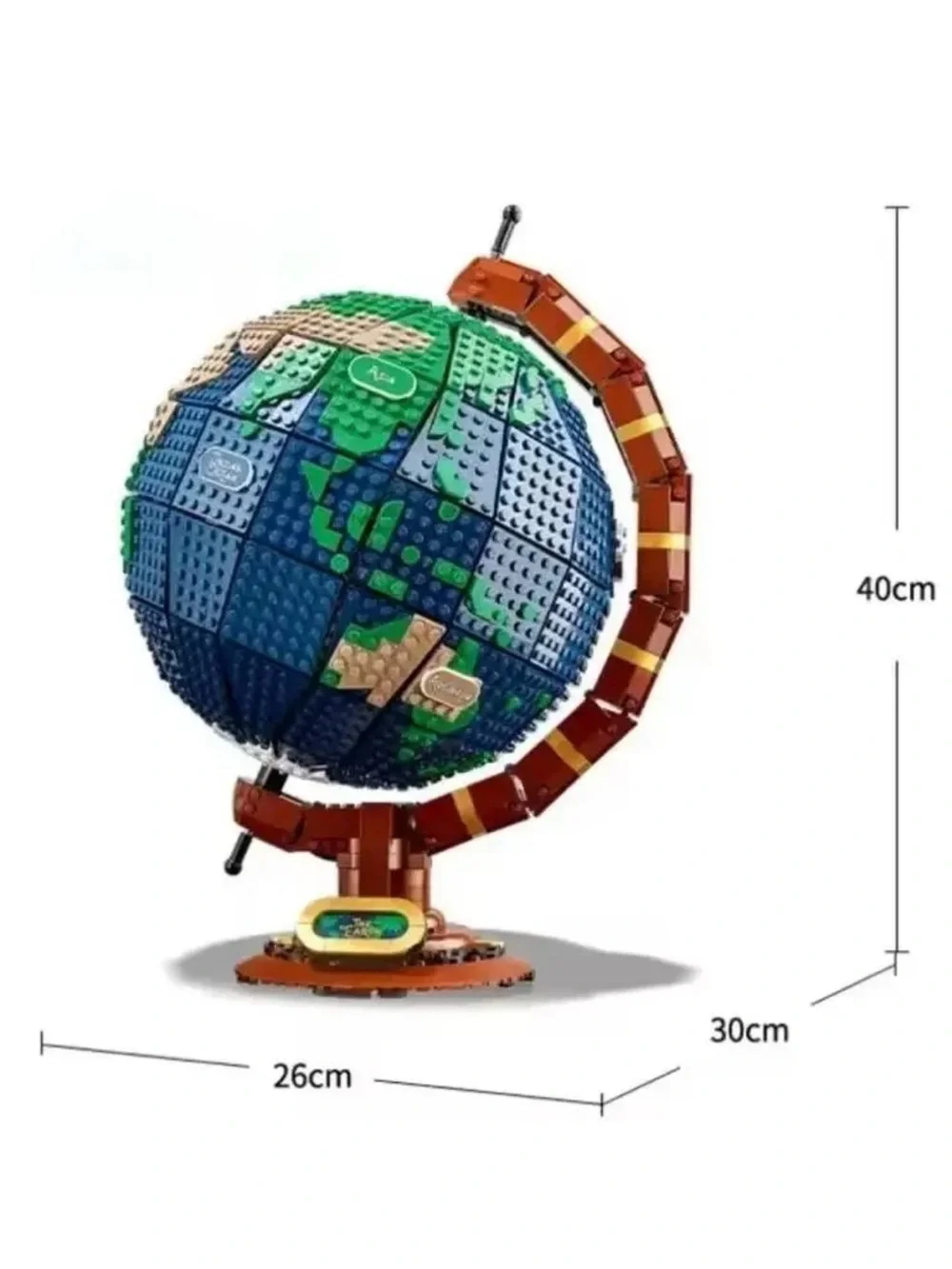 Globe Building Brick Set - Globe Brand Green & Blue Display Globe